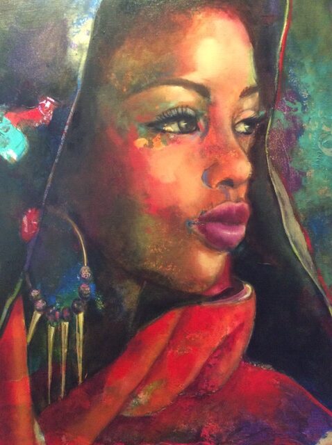 Behind the Scarf 80x100 cm Suan Broekhuijsen