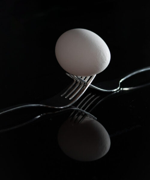 "Balancerend Ei" - Foto op Dibond - 30 x 45 cm - Mirjam Poldermans