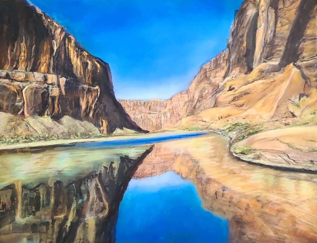 "Landschap Glenn Canyon Arizona"- Pasteltekening - 40x50 cm - Lydia de Rooij