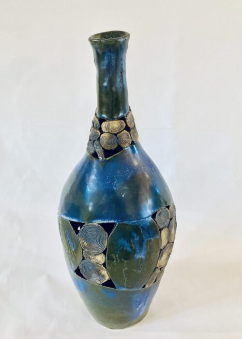 "Vaas open"- steengoed keramiek - 38 cm hoog - Anke de Jong