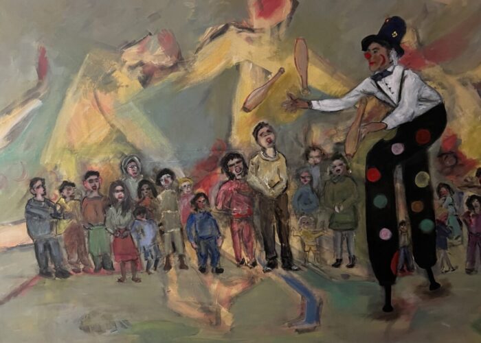 "Straatclown"- 1acryl - 100x70 cm - Lisette Huijbregts