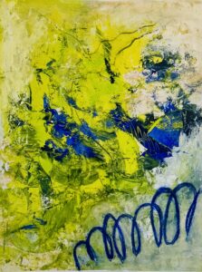 "Ontwikkeling" - acryl en krijt op papier - 50x70 cm - Jeannette Beelen