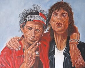 "Keith en Mick"- olieverf op doek - 70x90 cm - Jos van de Brug