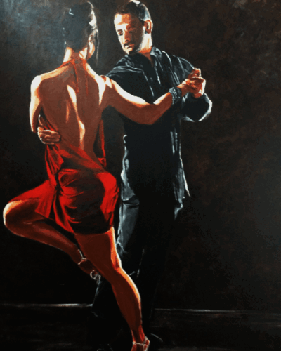 "Tango"- acryl op doek - 70x90 cm - Jos van de Brug