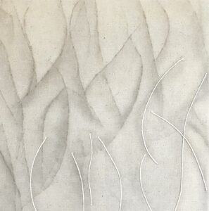 "Lijnenspel"- diverse textiele technieken - 35x35 cm - Selma van Diepen