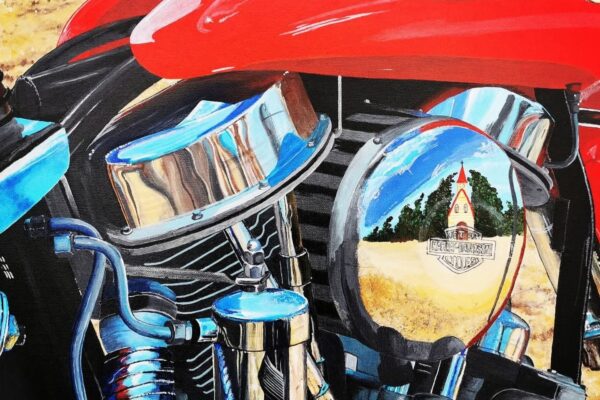 "Red Panhead" - Acryl op linnen - 50x70 cm - Bas de Boon